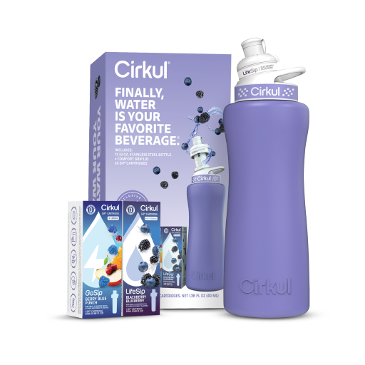 32oz. Matte Periwinkle Stainless Steel Bottle Starter Kit F7