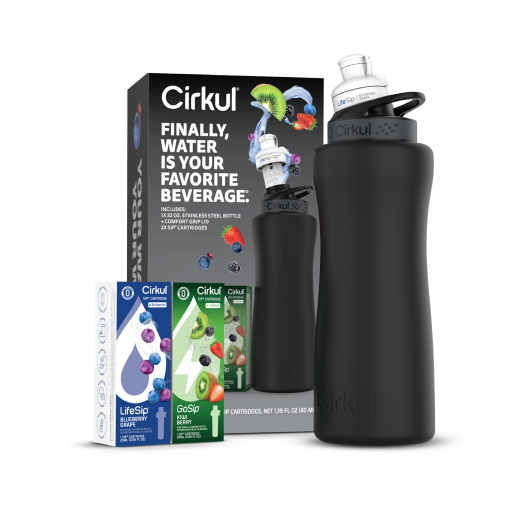 32oz. Matte Black Stainless Steel Bottle Starter Kit I9